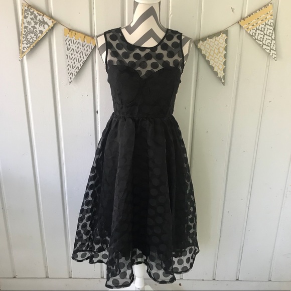 Boohoo Boutique Dresses & Skirts - Boohoo Boutique Black Lola Organza Skater Dress